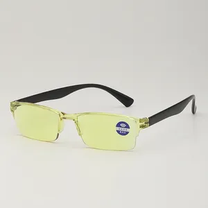 Smart zoom reading glasses with blue light blocking and semi-rimless frames for men and women