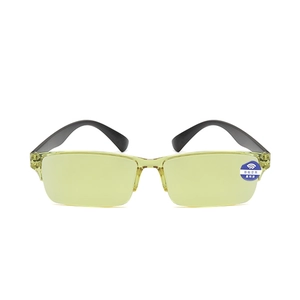 Smart photochromic reading glasses with anti-blue light lenses and black half-frame design