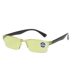 Intelligent multi-focus reading glasses with blue light blocking and half-rim black frame