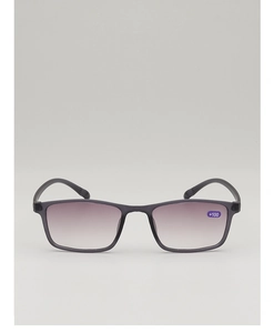 Dettaglio occhiali da lettura grigio opaco con lenti sfumate viola e gradazione +1.00