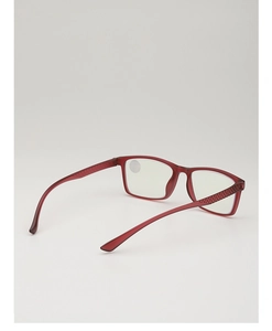 Detailed view of red translucent PC frames featuring unique woven anti-slip temple texture