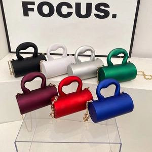 Mini Sac À Main Cylindre Baril Chaîne Acrylique Mate Sac À Bandoulière Mode Soirée Accessoire Femmes