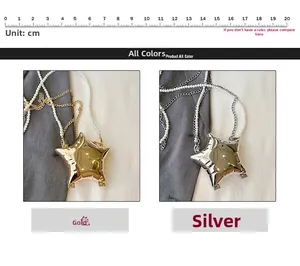 Détails des mini sacs de soirée en forme d'étoile dorés et argentés avec chaînes perles