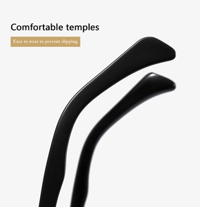 Détail de branches de lunettes noires ergonomiques avec design antidérapant confortable