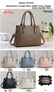 Litchi pattern leather tote bag dimensions 30x13x22cm with internal pocket structure
