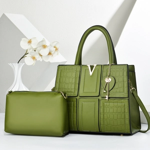 Women Handbag And Pouch PU Leather Crocodile Pattern Large Capacity Tote Bag Commute Business Office Elegant V Logo