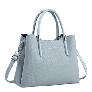 Sac à main bleu clair pour femme avec texture chevrons et bandoulière amovible