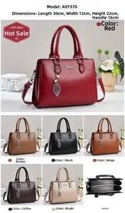 Detailed view of women's tote bags in six colors with metallic leaf charms and dimensions