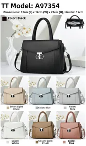 Internal compartments and color options of the pebbled leather handbag with T-lock