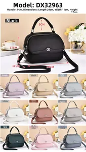 Detail view of lychee pattern handbag with dimensions 24x11x17cm and 10 color options
