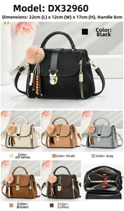 Detailed view of vintage handbag dimensions and multi-compartment internal structure