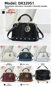 Detailed grid of Boston handbags with snakeskin pattern and dimensions 24x13x14cm