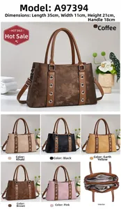 Détails des dimensions de 35 cm et compartiments internes du sac fourre-tout vintage