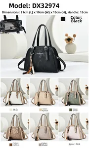 Detailed grid of corduroy handbags featuring fashion logo and decorative bead tassel