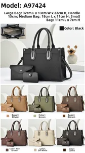 Détails de l'ensemble de sacs cabas 3 pièces avec compartiments et sept coloris