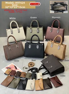Ensemble de sacs 3 pièces avec grand cabas, pochette et porte-cartes en texture tissée