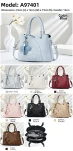 Detailed dimensions and 7 color options for this stylish women shoulder handbag