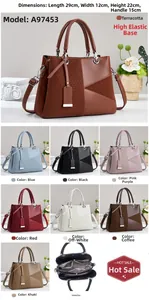 Detailed view of women's shoulder bag dimensions showing 29x12x22cm size and handles