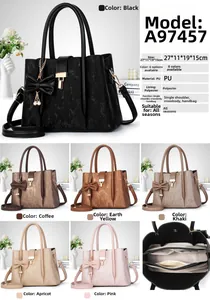 Détails du sac à main rayé en PU avec intérieur multicouche et breloque noeud papillon élégante