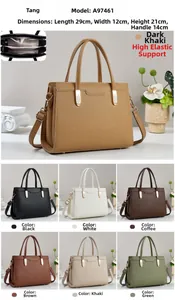 Detailed size chart for a vintage leather tote bag with 29cm length and 21cm height