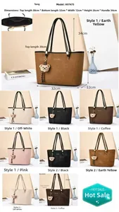Detailed dimension view of large tote bag with zipper closure and cute bear charm