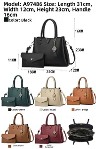 Tableau détaillé des tailles pour ensemble sac à main et pochette avec logo en V