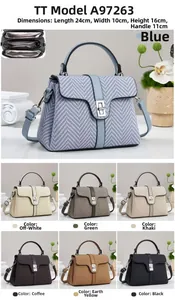 Internal structure of woven crossbody bag showing three compartments and 24x10x16cm dimensions
