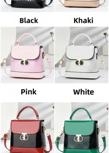 Collection of patent leather crossbody bags with embossed diamond textures in multiple colors