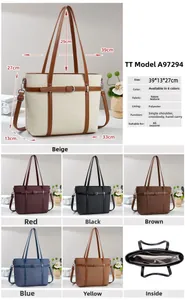 Detailed dimension guide and multi-color options for the large bucket shoulder bag