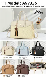 Detailed internal structure and multi-color selection of the large woven tote handbag