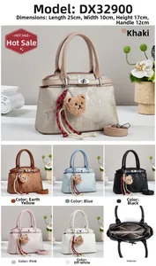 Detailed view of trendy large capacity tote bag with bear charm and size dimensions