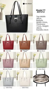Detailed interior view of a large lychee texture tote bag with multiple compartments