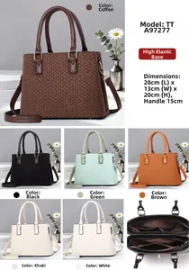Detail of woven texture tote bag with dimensions and interior compartment layout