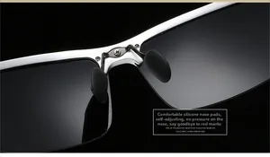 Nahaufnahme der Sonnenbrille aus Aluminium-Magnesium mit weichen Silikon-Nasenpads