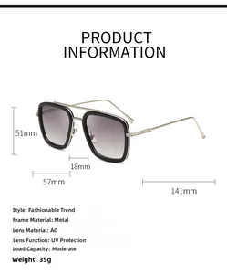 Guía de tallas detallada para gafas Iron Man con dimensiones y protección UV total