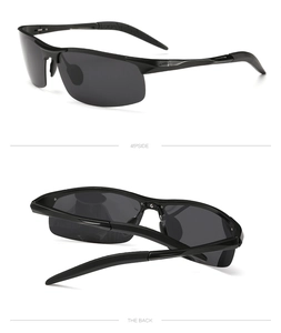 Aluminium-Magnesium Polarisierte Sonnenbrille in 45-Grad-Seitenansicht und Rückansicht