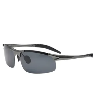 Aluminium Polarisierte Sport-Sonnenbrille für Herren in Anthrazit zum Autofahren