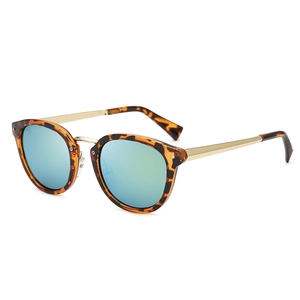 Retro Round Sunglasses Fashion Transparent Jelly Color UV400 PC Metal Frame Mirrored Lenses For Outdoor Driving
