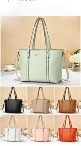 Dimensioni dettagliate della grande borsa tote in pelle con griglia di sette opzioni colore