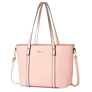 Borsa tote classica in ecopelle rosa con hardware dorato e tracolla rimovibile inclusa