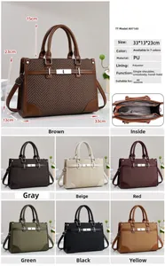 Tableau des tailles et vue multicolore du sac à main Boston en similicuir pour femme