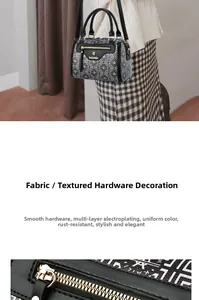 Detail of high-quality electroplated gold zipper on Boston bag with geometric pattern