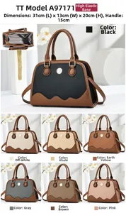 Detailed view of the wave-patterned handbag showing internal multi-layer storage compartments