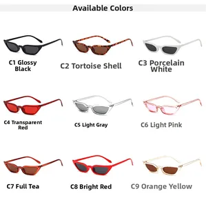 Collection of vintage cat eye sunglasses in nine various trendy colors for women