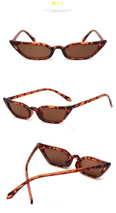 Cat eye sunglasses detail with leopard print frame and brown lenses from multiple angles