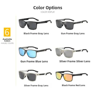 Multiple color options for men's polarized aluminum magnesium rectangle sports sunglasses