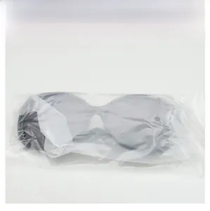 Black oversized polarized sunglasses presented in a transparent zip-lock protective pouch