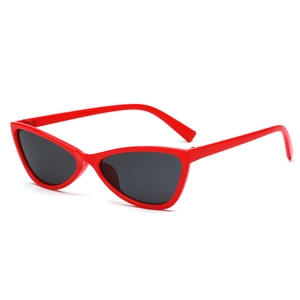 Retro red cat eye sunglasses with dark UV lenses for women and men, front view