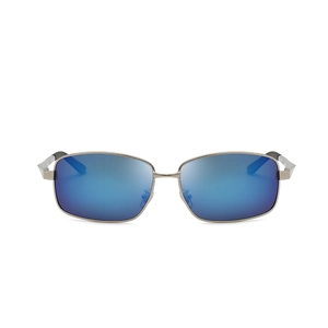 Classic polarized sunglasses with blue mirror lenses and lightweight metal frames for men