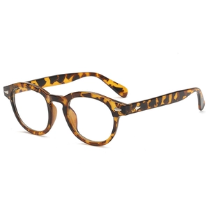 Classic round tortoiseshell eyeglasses frame with stylish silver arrow metal accents